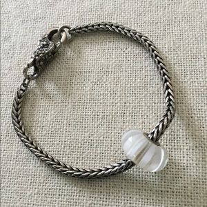 Trollbeads sterling bracelet with charm.